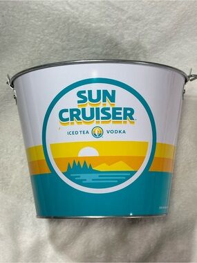 ☀️ Sun Cruiser Iced Tea Vodka Exclusive Metal Ice Bucket Tin Party Tub☀️